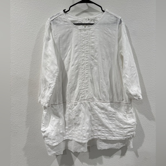 House of Harlow 1960 100% Cotton White Vivienne Mini Drop Waist Boho Dress M - Picture 6 of 17